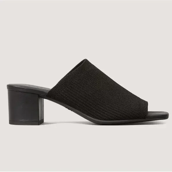 Everlane Glove Mule ReKnit Black Square Toe Block Heel Size 7.5 Sustainable Shoe - Picture 3 of 8